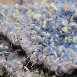 商品入れ替えのため値下げ　　ゆるふわスヌード　イタリア糸ブルー 4枚目の画像