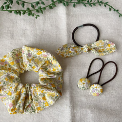 親子くるみボタン　ヘアゴム　3個セット　木の実　親子コーデ　姉妹コーデ　オレンジ 0_2e1e6a7642aedba3b351dd6322c1