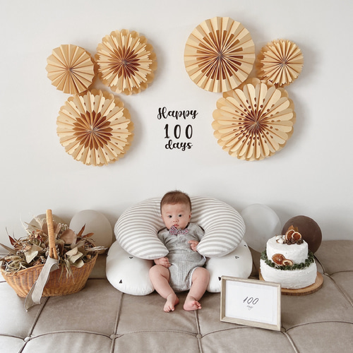 ペーパーファン ガーランド お食い初め 100日祝い ハーフバースデー