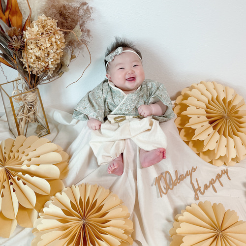 ペーパーファン ガーランド お食い初め 100日祝い ハーフバースデー