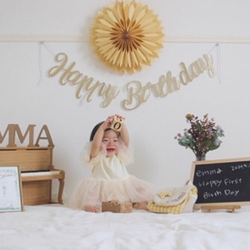 ペーパーファン ガーランド 誕生日 お誕生日 お祝い パーティー 飾り