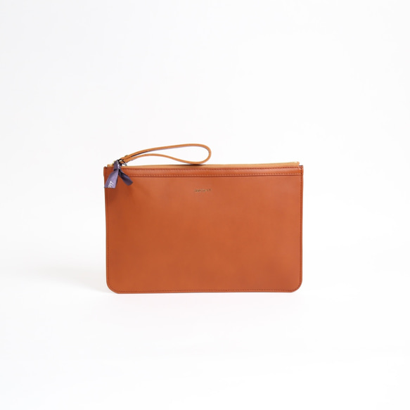 送料無料】 姫路レザー クラッチバッグ キャメル 在庫あり！値下げしま