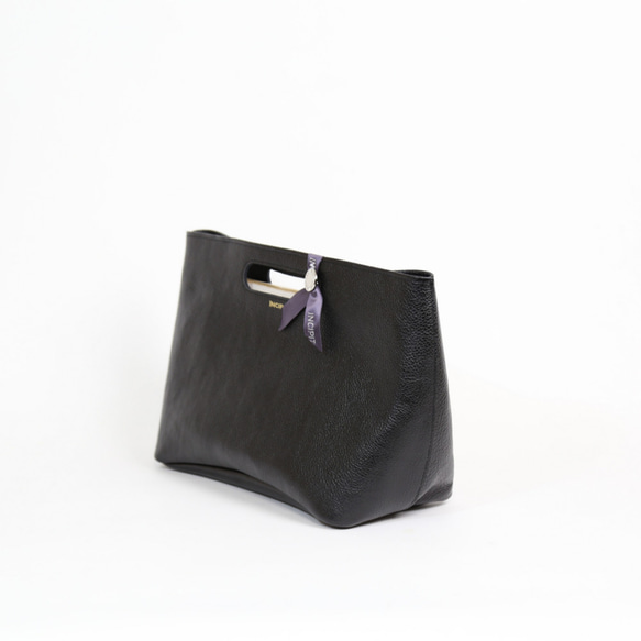 INCIPIT　姫路レザー　くり手ミニトート　ブラック【送料無料】 インキピット