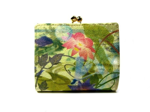 睡蓮花 口金二つ折り財布 江戸美袋 二つ折り財布 edominagi-tanakako  