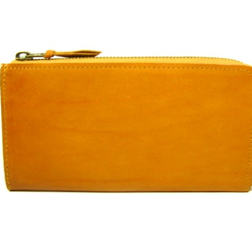 トスカーナ革 L字ファスナー長財布 （イタリア産牛革）キャメル 長財布  