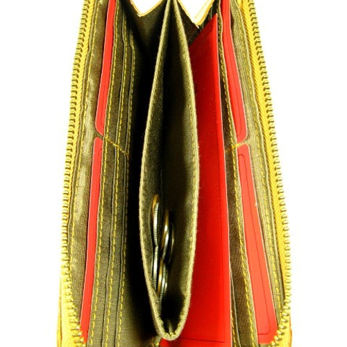 トスカーナ革 L字ファスナー長財布 （イタリア産牛革）キャメル 長財布  