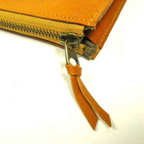 トスカーナ革 L字ファスナー長財布 （イタリア産牛革）キャメル 長財布  