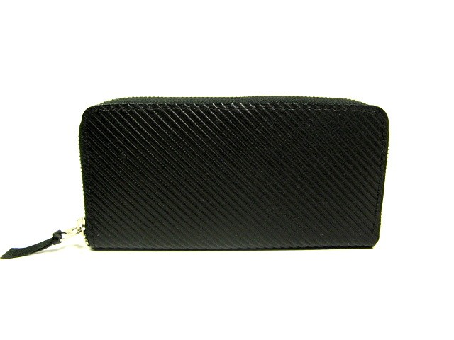 クロスライン　L字ファスナー長財布（型押し牛革）