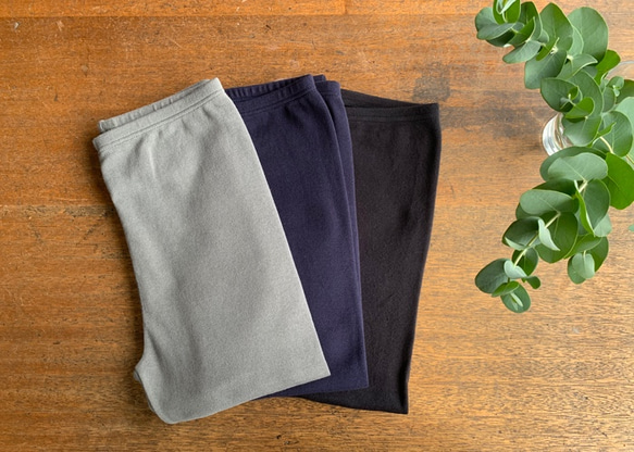 feather cotton®︎10分丈レギンス / ミディアムグレー 1枚目の画像