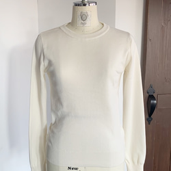 feather cotton®︎クルーネックknit tops / オフホワイト 5枚目の画像