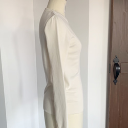feather cotton®︎クルーネックknit tops / オフホワイト 6枚目の画像