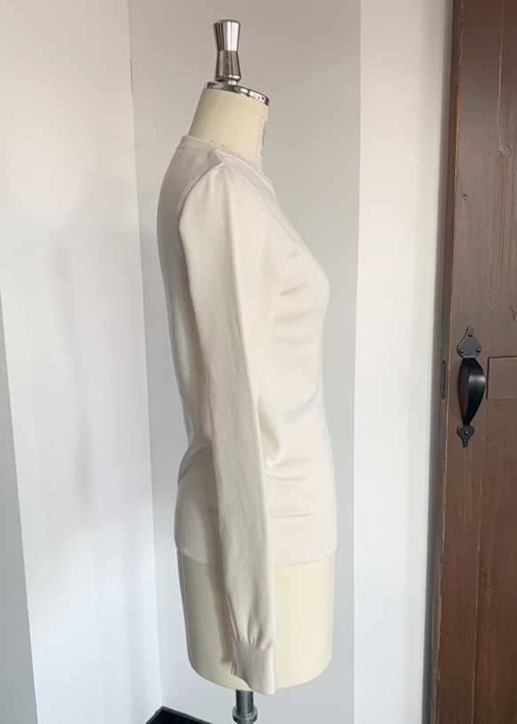 feather cotton®︎クルーネックknit tops / オフホワイト 6枚目の画像