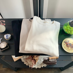 feather cotton®︎クルーネックknit tops / オフホワイト 8枚目の画像