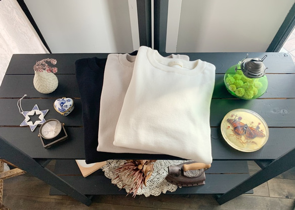 feather cotton®︎クルーネックknit tops / オフホワイト 8枚目の画像