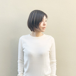 feather cotton®︎クルーネックknit tops / オフホワイト 9枚目の画像