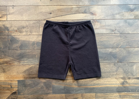feather cotton®︎レディースショート丈レギンス / ブラック 1枚目の画像