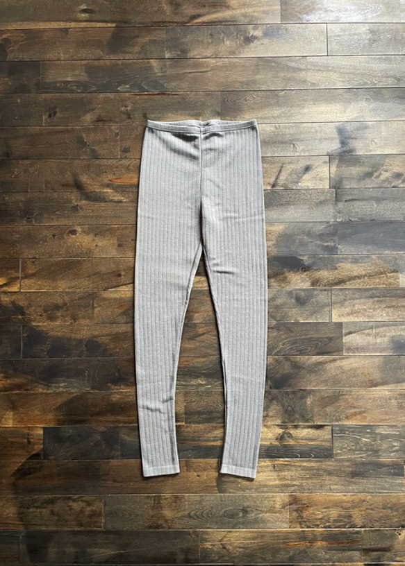 feather cotton®︎10分丈針ぬきレギンス / ミディアムグレー 2枚目の画像