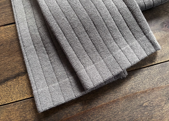 feather cotton®︎10分丈針ぬきレギンス / ミディアムグレー 5枚目の画像