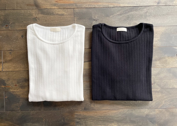 feather cotton®︎クルーネック針ぬきknit tops / オフホワイト 7枚目の画像