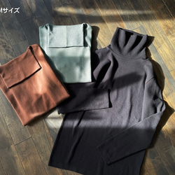 メンズタートルネック knit tops / ブラック / Mサイズ 1枚目の画像