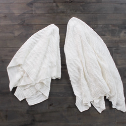 feather cotton®のブランケット / weekend 03 white Lサイズ 5枚目の画像