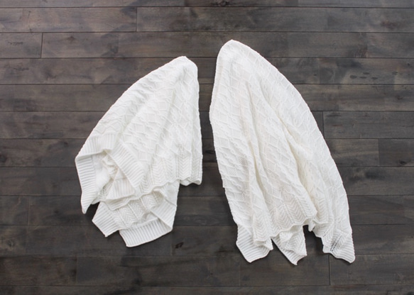 feather cotton®のブランケット / weekend 03 white Lサイズ 5枚目の画像