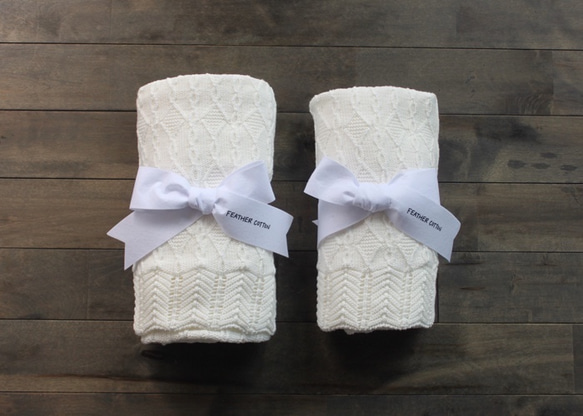 feather cotton®のブランケット / weekend 03 white Lサイズ 6枚目の画像