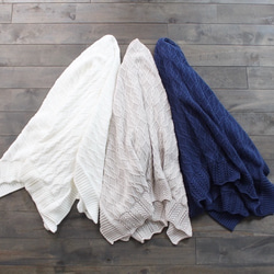 feather cotton®のブランケット / weekend 03 white Lサイズ 8枚目の画像
