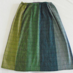 手織り♡虹色筒型スカート（青紫緑バージョン） 3枚目の画像