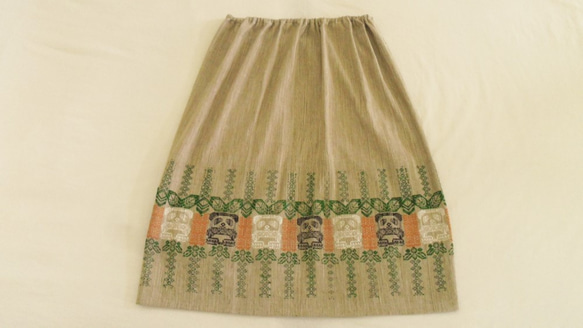 手織り♡パンダ筒型スカート 1枚目の画像
