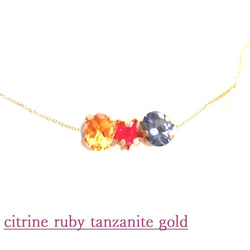 k10 -uchuuno akari- Ctrine & Ruby & Tanzanite Necklace 1枚目の画像