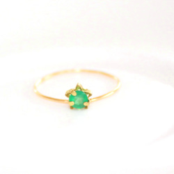 - emerald green - Emerald k18 Ring 2枚目の画像