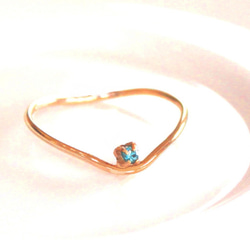 Blue Diamond k18 Ring - chevron- 2枚目の画像