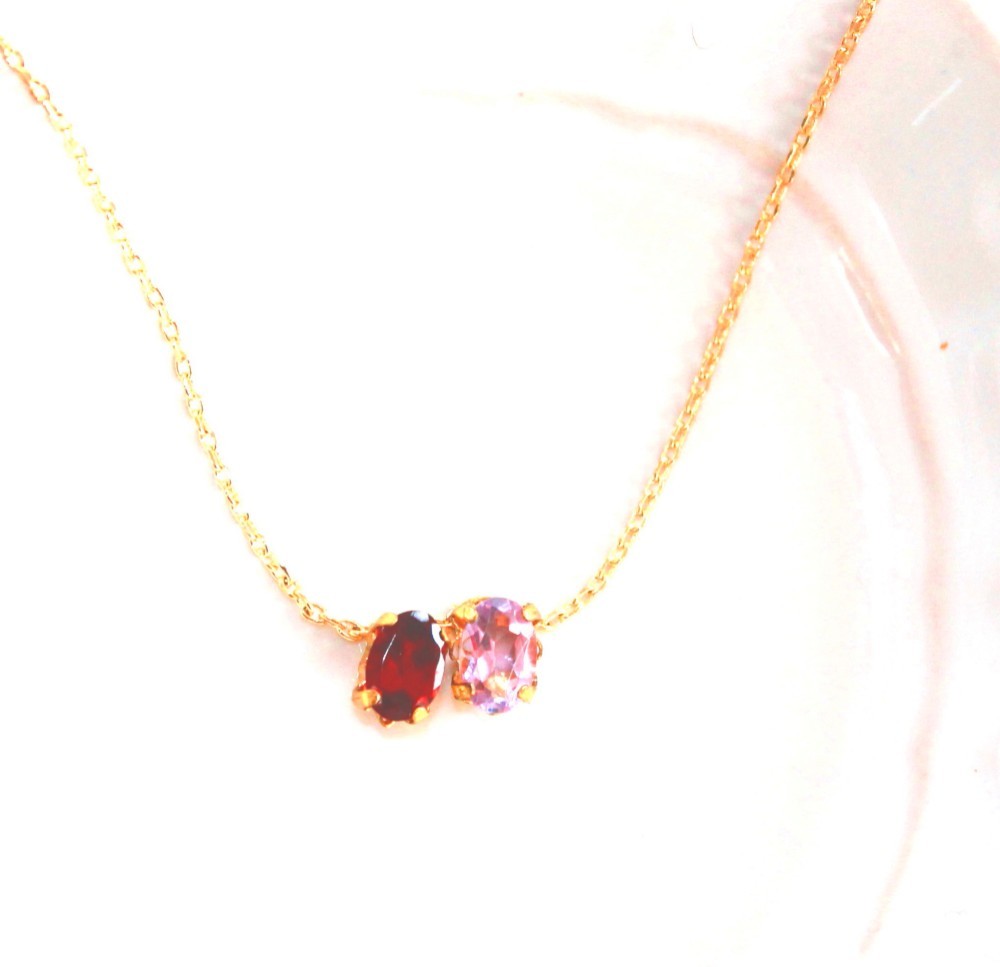 - city light - Amethyst & Garnet Necklace