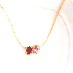 k10- city light - Amethyst & Garnet Necklace 1枚目の画像