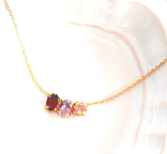 k10- city light - Amethyst & Garnet Necklace 3枚目の画像