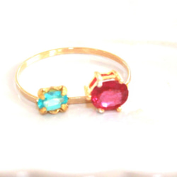 - otome no hana - Pink Spinel & Paraiba & Ruby Earrings 4枚目の画像