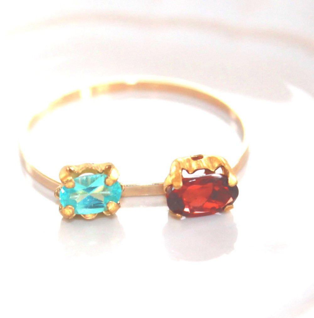 k10- sinkaigyo - Paraiba Tourmaline & Garnet Ring