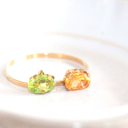 - kotatu mikan - Citrin & Peridot Ring 1枚目の画像