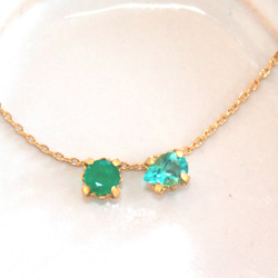 - beauty green - Paraiba Tourmaline & Emerald Necklace 1枚目の画像