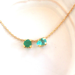 - beauty green - Paraiba Tourmaline & Emerald Necklace 2枚目の画像