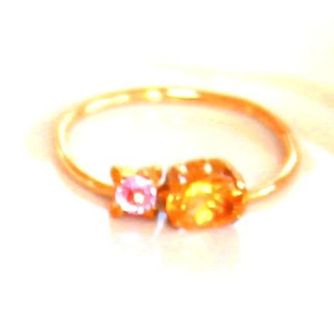 - wagashi 2 - Pink Sapphire & Citrine Ring