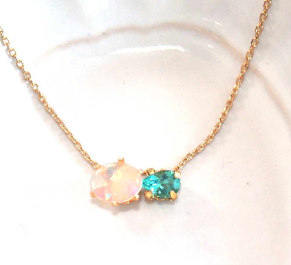 - huwa kira- Opal & Apatite Necklace