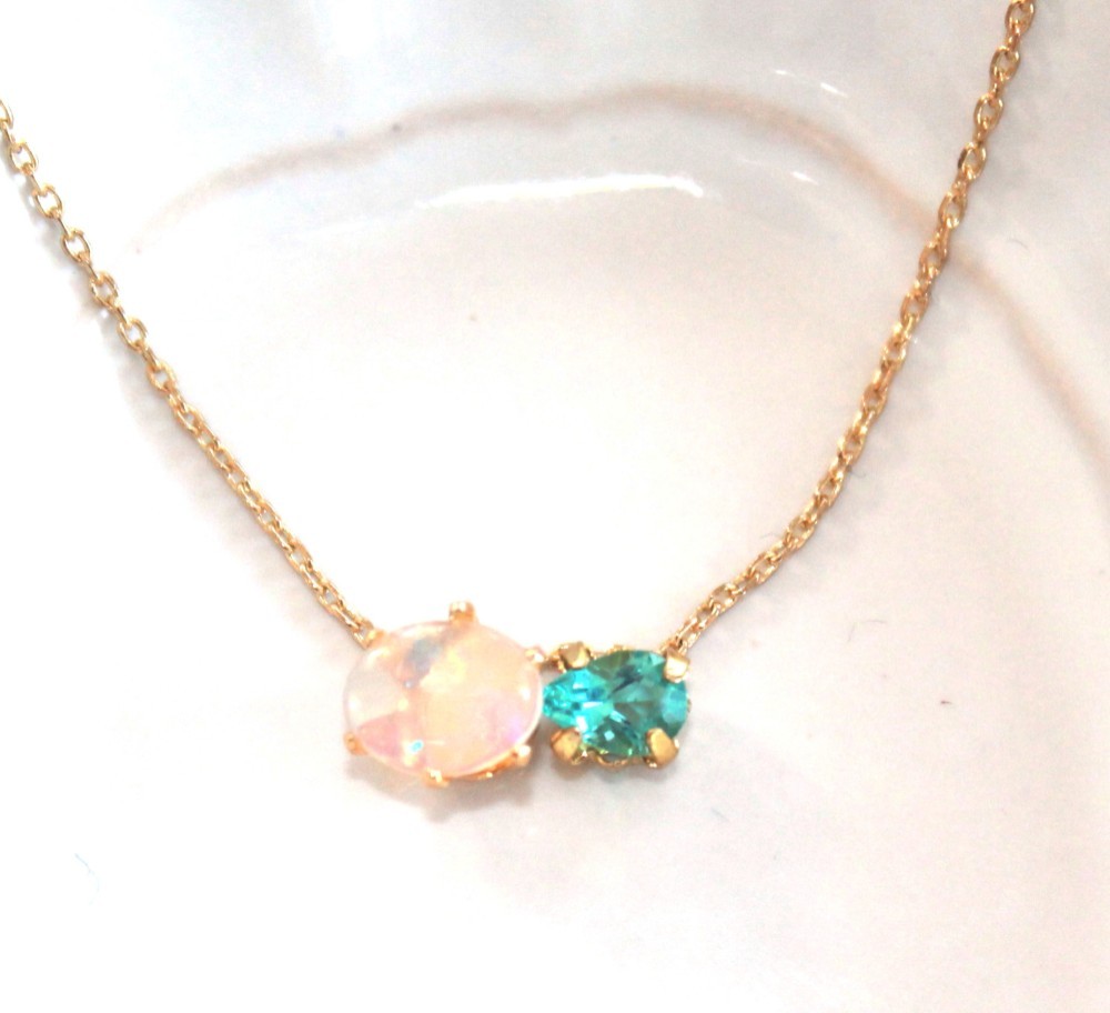 okaidoku- huwa kira- Opal & Apatite Necklace