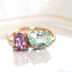 - amechan 3- Topaz & Amethyst Ring 1枚目の画像