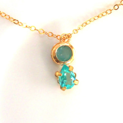 - rare green - Paraiba Tourmaline & Grandidierite Necklace 1枚目の画像