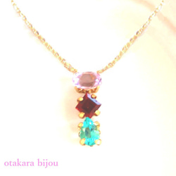 - kakukaku - Amethyst & Garnet & Apatite Earrings 8枚目の画像