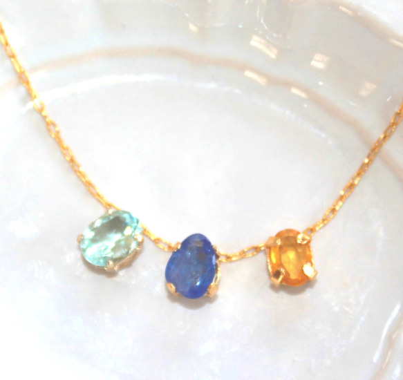 - hokuhoku - Tanzanite & Topaz & Yellow Sapphire Necklace 2枚目の画像