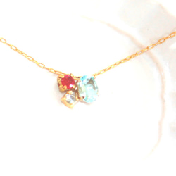 - kirara - Blue Topaz & Aquamarine & Ruby Ring 8枚目の画像