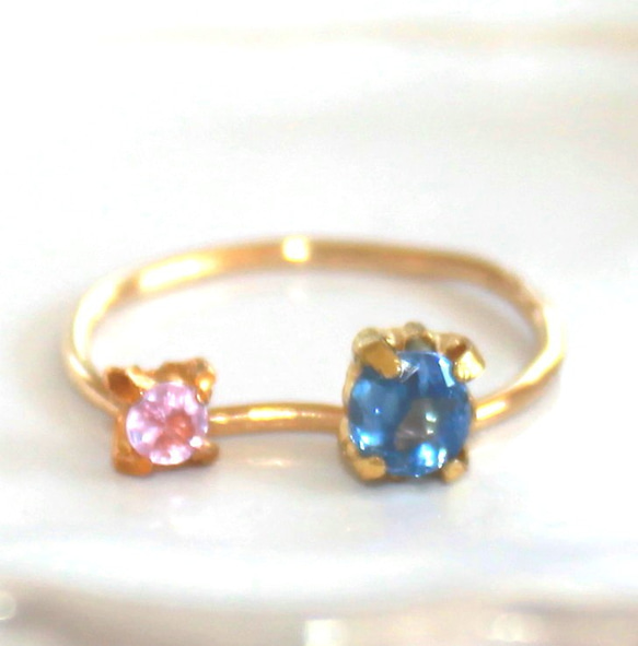 - kira - Pink Sapphire & Blue Sapphire Ring 1枚目の画像